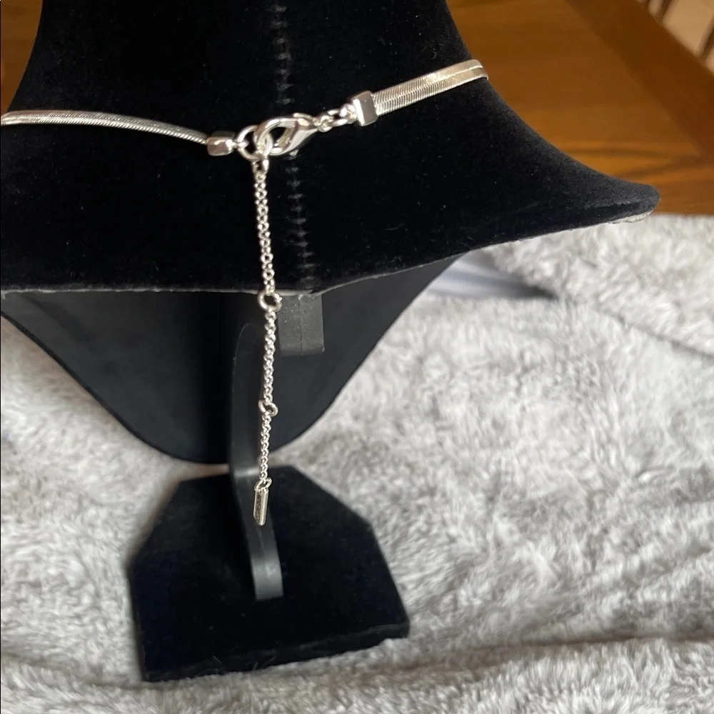 Nine West Silver Necklace with Black Accents